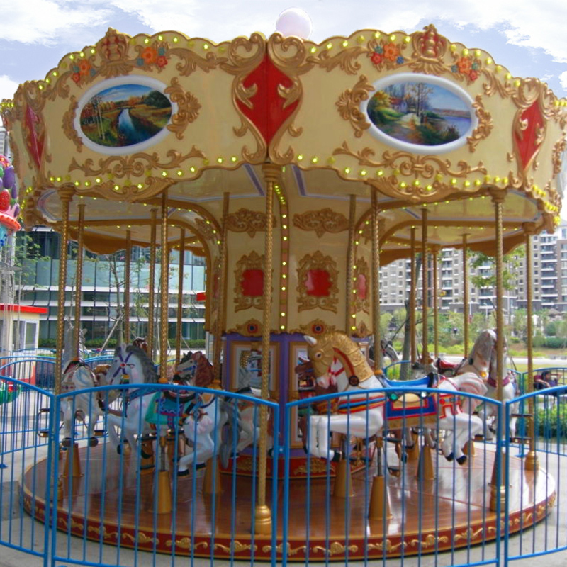 golden horse ferris wheel and carousel design on sale-1
